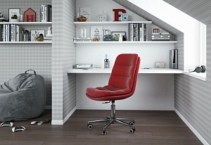 Офисное кресло CHAIRMAN HOME 115, ткань велюр, коралл